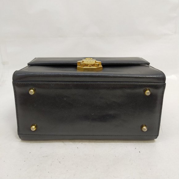 Versace Bags Gianni Versace Vintage Train Case Hand Bag Black